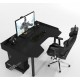 Ergonomic gaming desk Geroy Zeus + Comp stand black