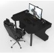 Ergonomic gaming desk Geroy Zeus + Comp stand black