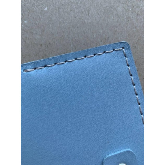 Notebook in leather cover Thin A6 format Blue