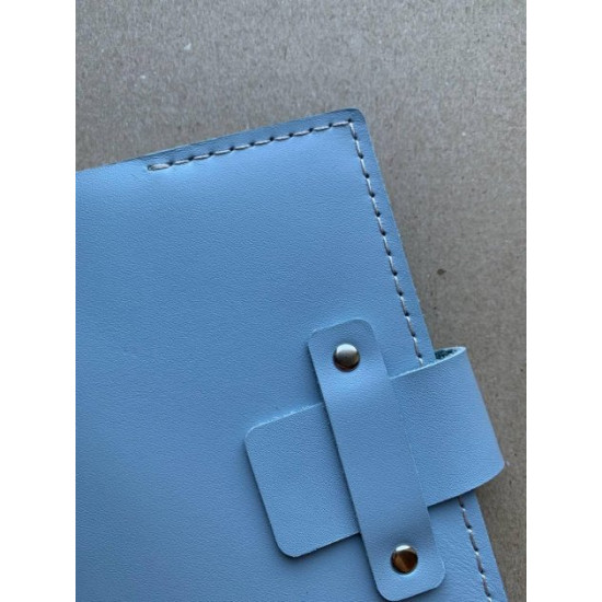 Notebook in leather cover Thin A6 format Blue