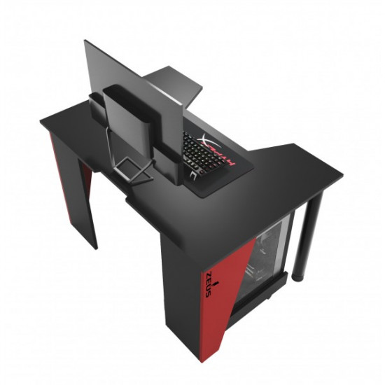 Gaming desk ZEUS™ GAMER-1 red/black