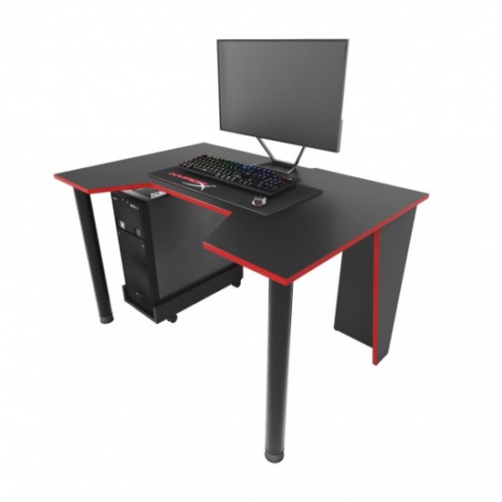 Gaming desk ZEUS™ GAMER-1 black/red edge