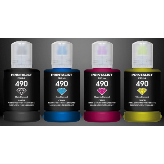 Ink for Canon PIXMA G3411 PRINTALIST 4x140g PL490SET4