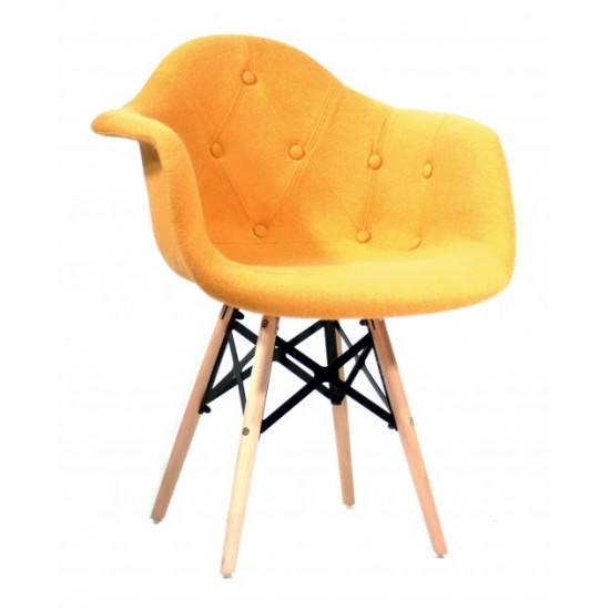 Chair Leon XXL Soft Wool Onder Mebli Yellow W-4