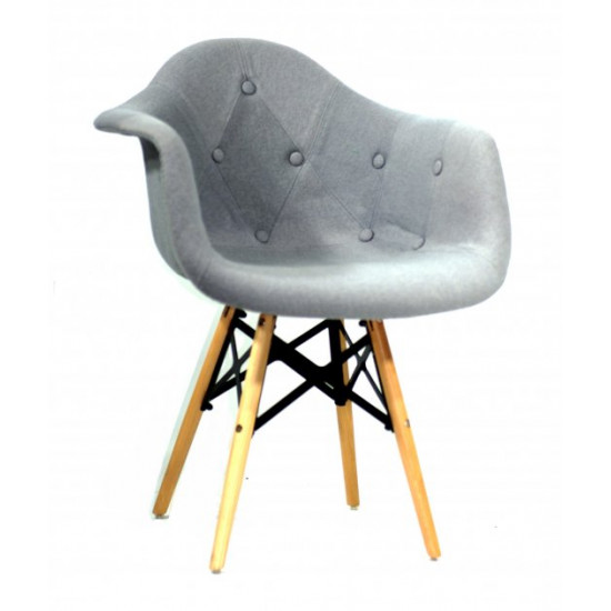 Chair Leon XXL Soft Wool Onder Mebli Gray W-16