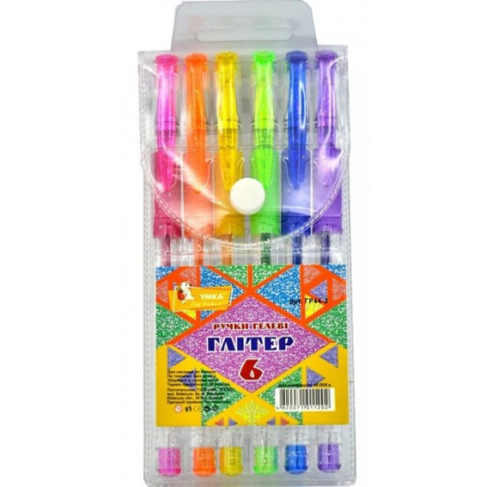 Set of gel pens Umka Glitter 6 colors GR44-2