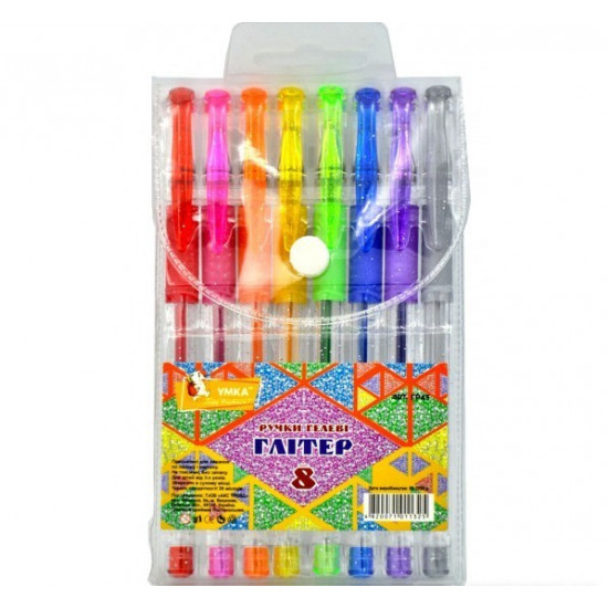 Set of gel pens Umka Glitter 8 colors - GR45