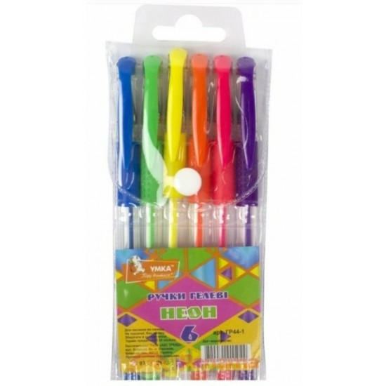 Set of gel pens 6 colors Neon, GR44-1 UMKA