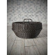 Basic wicker basket with strong handmade artificial rattan handles 30 l