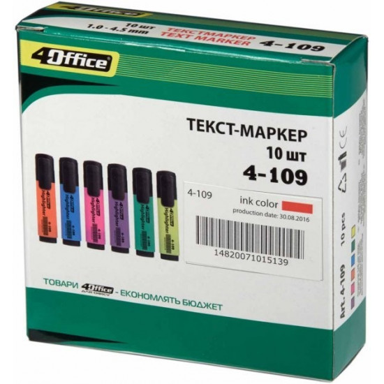 Маркер текстовий 1-5 мм 4office 4-109 зелений