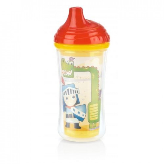 Thermal sippy cup with solid spout CLICK-IT, Nuby (orange)