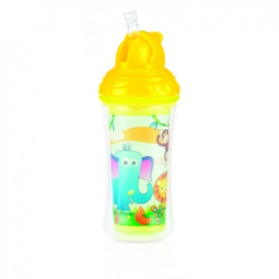 Thermal cup with straw CLICK-IT, Nuby (yellow)