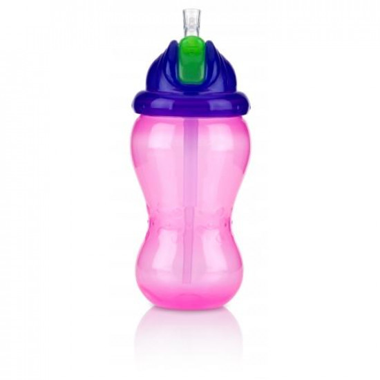 Sippy cup with reinforced silicone sippy cup and Flip-It cap, Nuby (pink)