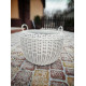 Beautiful main firewood stand with strong handmade artificial rattan handles white 20 l