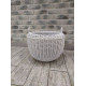 Beautiful main firewood stand with strong handmade artificial rattan handles white 20 l