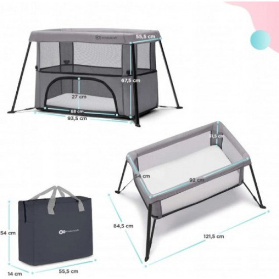 Cot Kinderkraft Movi Gray (KCMOVI00GRY0000) (F00267257)