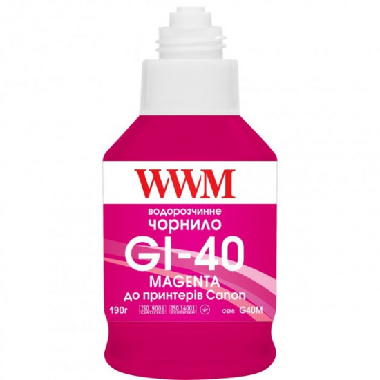 Чорнило для CANON 40 INK SET WWM GI-40 Magenta 190г G40M