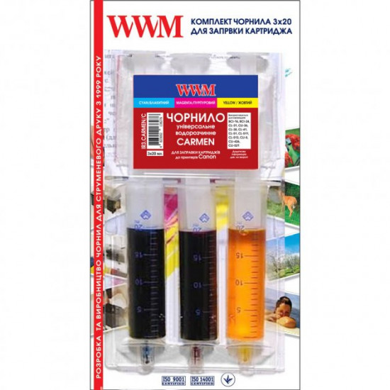 Ink for Canon mobile PIXMA TR150 WWM 3pcs x 20ml IR3.CARMEN/C