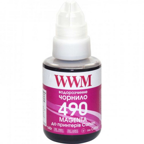  Чернила для Canon 490 INK SET WWM 490 Magenta 140г C490M