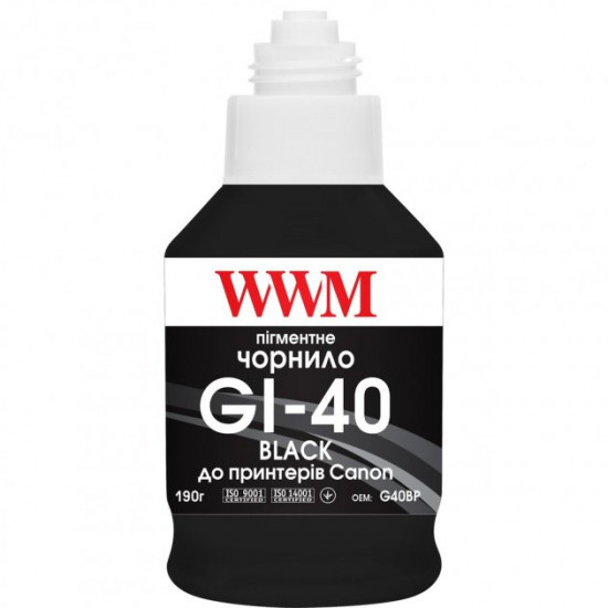  Чернила для Canon PIXMA G5040 WWM GI-40 Black 190г G40BP