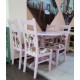 Wooden dining chair ZHUR-29 Skif pink marshmallow flowers