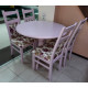 Wooden dining chair ZHUR-29 Skif pink marshmallow flowers