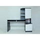 Desk with extension and cabinet Intarsio GASTON R right white Alaska/graphite