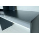 Desk with extension and cabinet Intarsio GASTON L left white Alaska/graphite