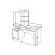 Desk with extension and cabinet Intarsio GASTON L left white Alaska/graphite