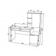 Desk with extension and cabinet Intarsio GASTON R right white Alaska/graphite