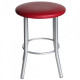 Kitchen stool Teddy alum leatherette burgundy