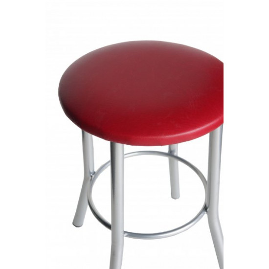 Kitchen stool Teddy alum leatherette burgundy