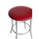 Kitchen stool Teddy alum leatherette burgundy