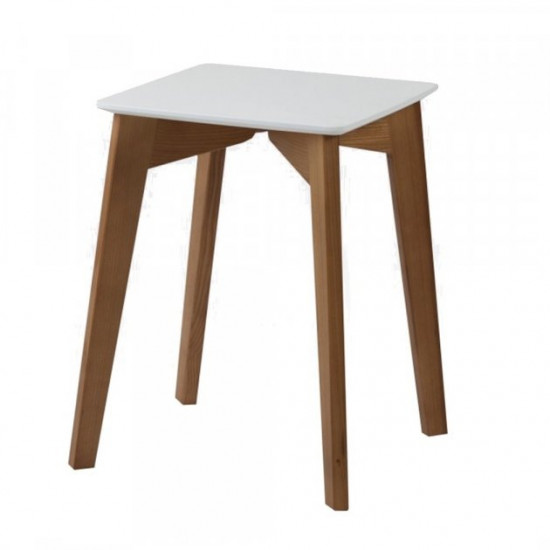 Wooden kitchen stool Single 330*330*450 Walnut+white Mix Mebli