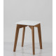 Wooden kitchen stool Single 330*330*450 Walnut+white Mix Mebli