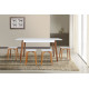 Wooden kitchen stool Single 330*330*450 Walnut+white Mix Mebli