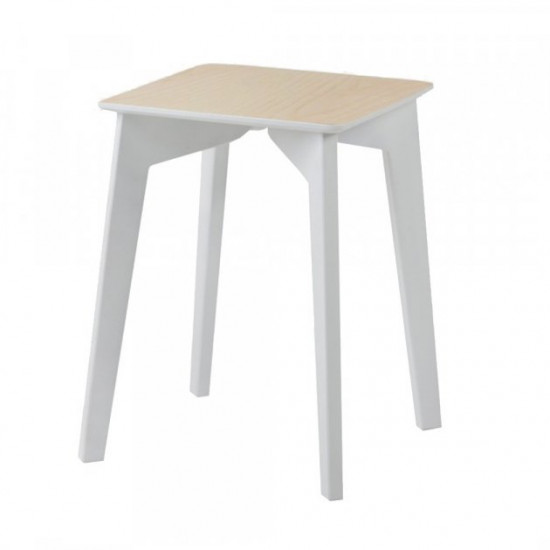 Wooden kitchen stool Single 330*330*450 White+natural ash Mix Mebli