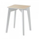 Wooden kitchen stool Single 330*330*450 White+natural ash Mix Mebli