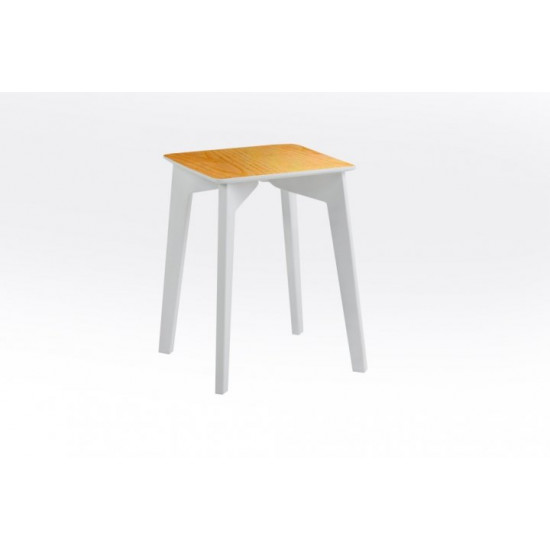 Wooden kitchen stool Single 330*330*450 White+natural ash Mix Mebli