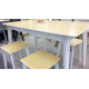 Wooden kitchen stool Single 330*330*450 White+natural ash Mix Mebli