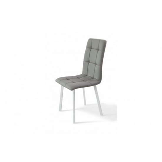 Chair on metal legs with soft back Mix Furniture Trinity white/gray