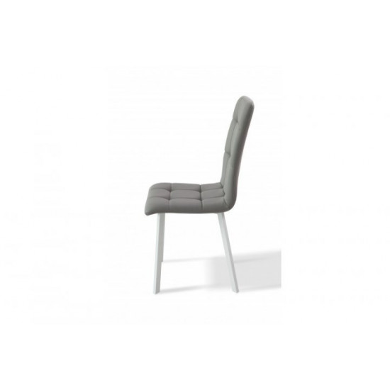 Chair on metal legs with soft back Mix Furniture Trinity white/gray