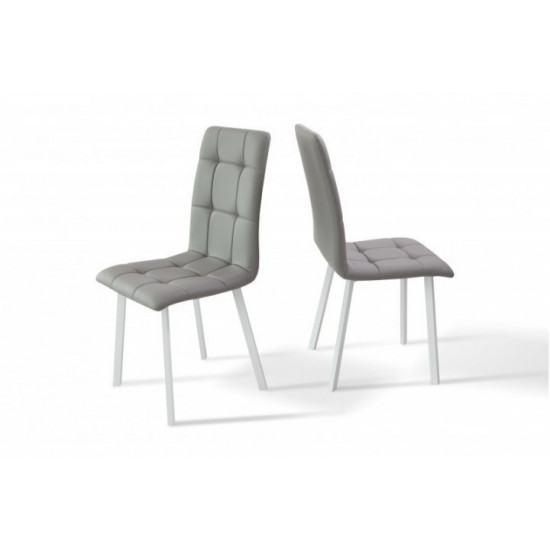 Chair on metal legs with soft back Mix Furniture Trinity white/gray