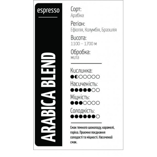  Кофе зерновой КМР Arabica blend Арабика 0,25 кг