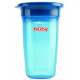 Cup 360 sippy cup Nuby transparent with blue lid 300 ml (NV0414003blu)