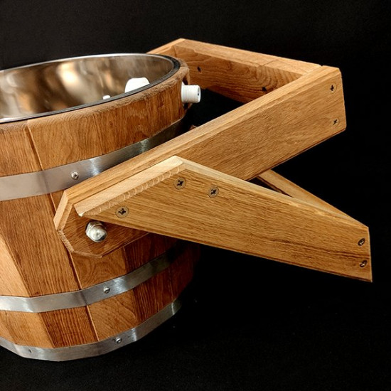 Bucket-waterfall with stainless insert 25 l (oak + impregnation, with set)