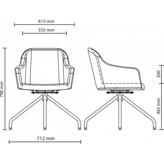  Стул Nowy Styl WESTER 4S ordf CHROME ECO-30