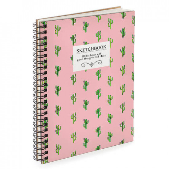 Notebook Sketchbook Cacti on pink A5 (BDP_EX001)