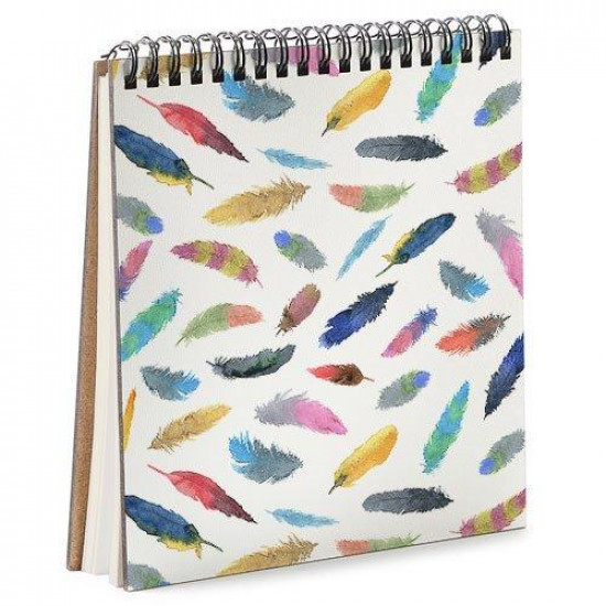 Notebook Sketchbook Bright feathers square 16.7x18 cm (BDK_17A050)