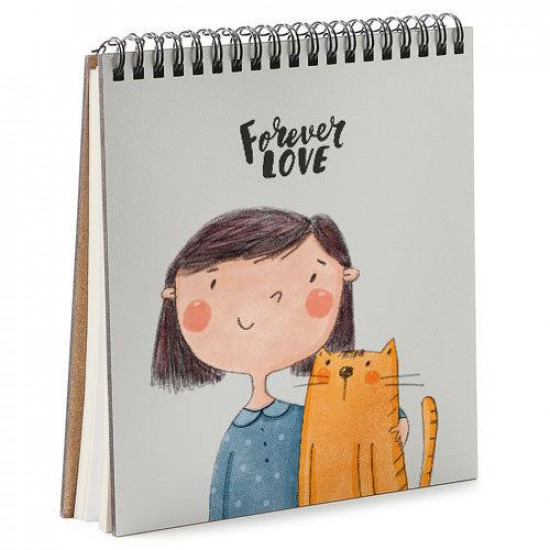 Sketchbook Forever love square notebook 16.7x18 cm (BDK_18L012)